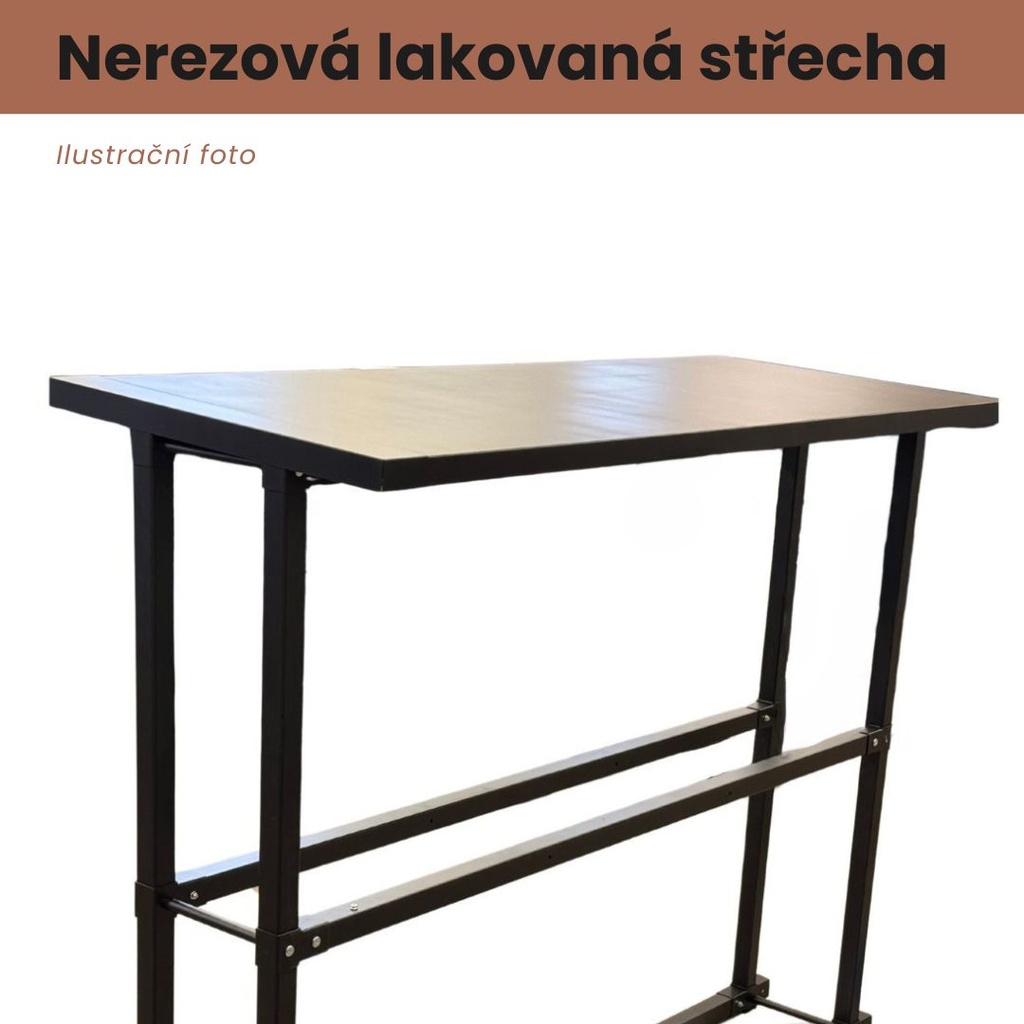 [SN50/225H50R] Střecha nerez pro DS 50/225 (50 cm, Rovná)