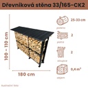 Dřevníková stěna 33/165 cm s šindelovou střechou