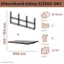 Dřevníková stěna 33/560 cm s nerezovou střechou