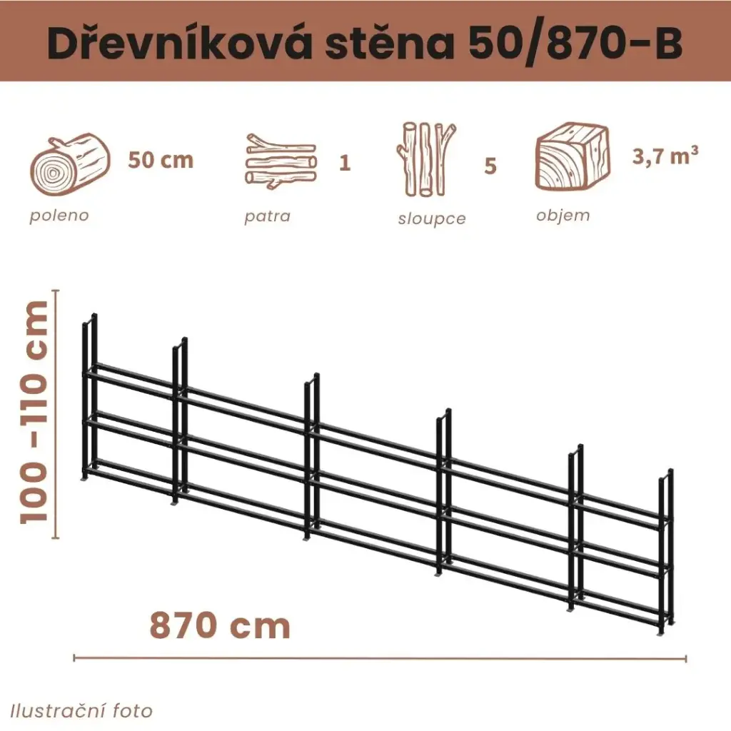 Dřevníková stěna 50/870