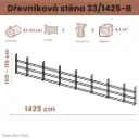 Dřevníková stěna 33/1425 cm