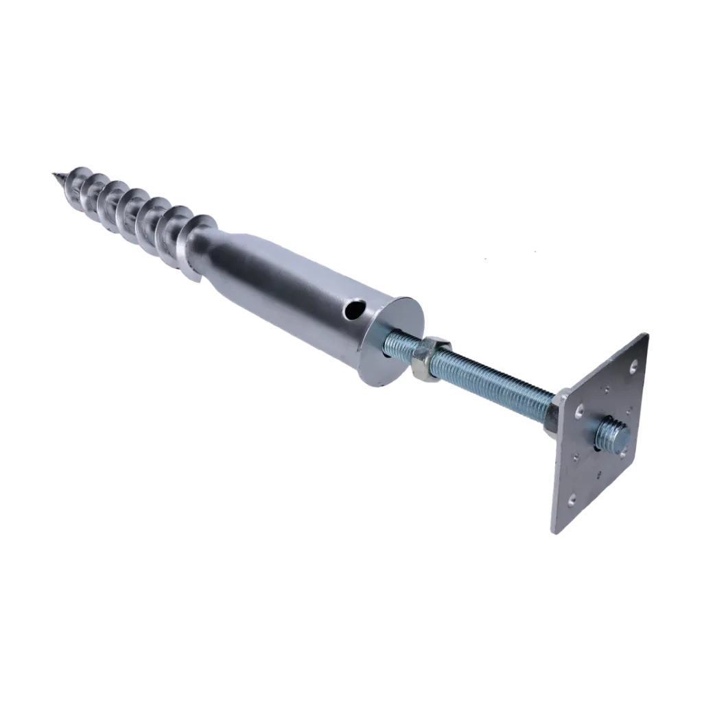 Zemní vrut, patka M24, 110x110 mm, žárový pozink