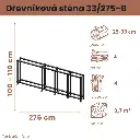Dřevníková stěna 33/275 cm