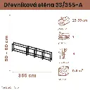 Dřevníková stěna 33/355 cm