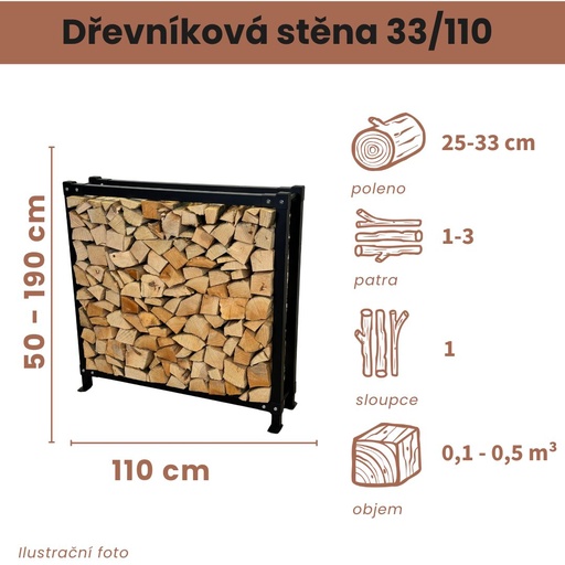Dřevníková stěna 33/110 cm