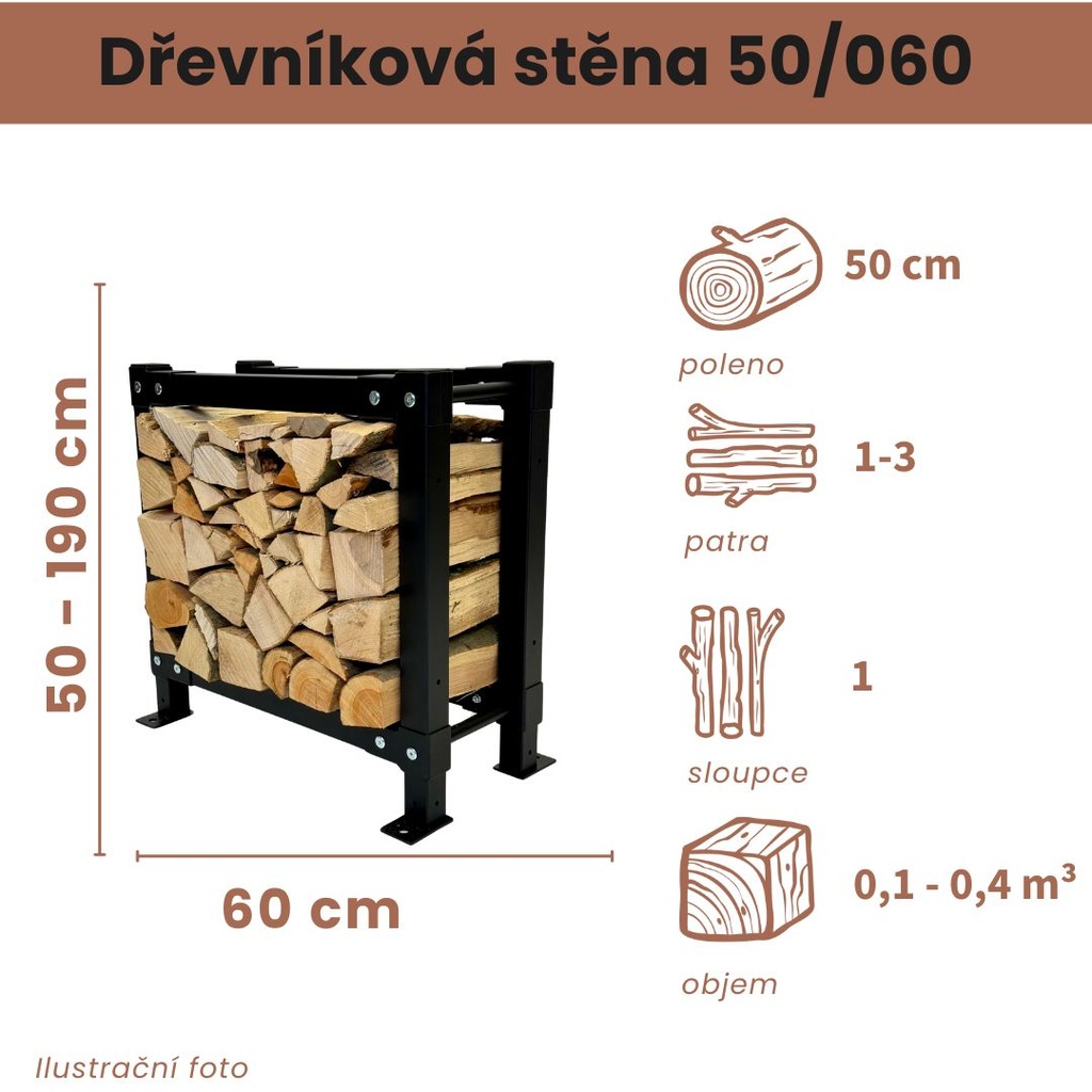 Dřevníková stěna 50/060 cm