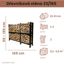 Dřevníková stěna 33/165 cm