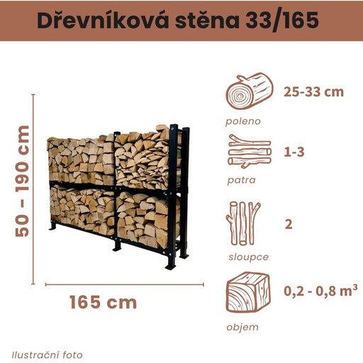 Dřevníková stěna 33/165 cm