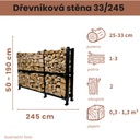 Dřevníková stěna 33/245 cm