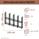 Dřevníková stěna 50/225 cm