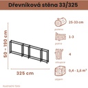 Dřevníková stěna 33/325 cm