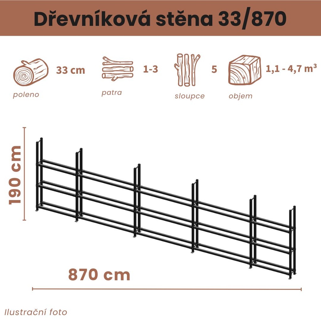 Dřevníková stěna 33/870