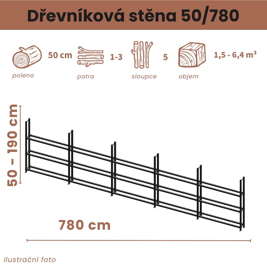 Dřevníková stěna 50/780